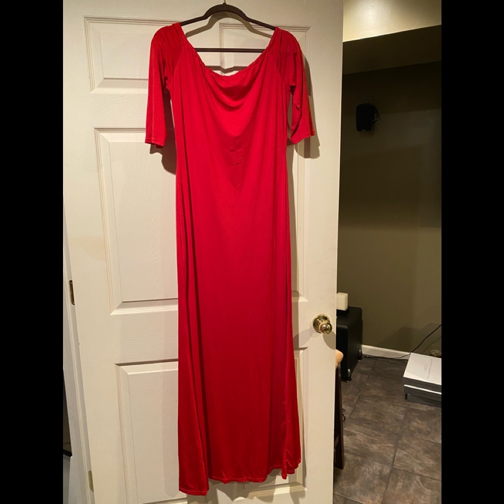 Long red dress